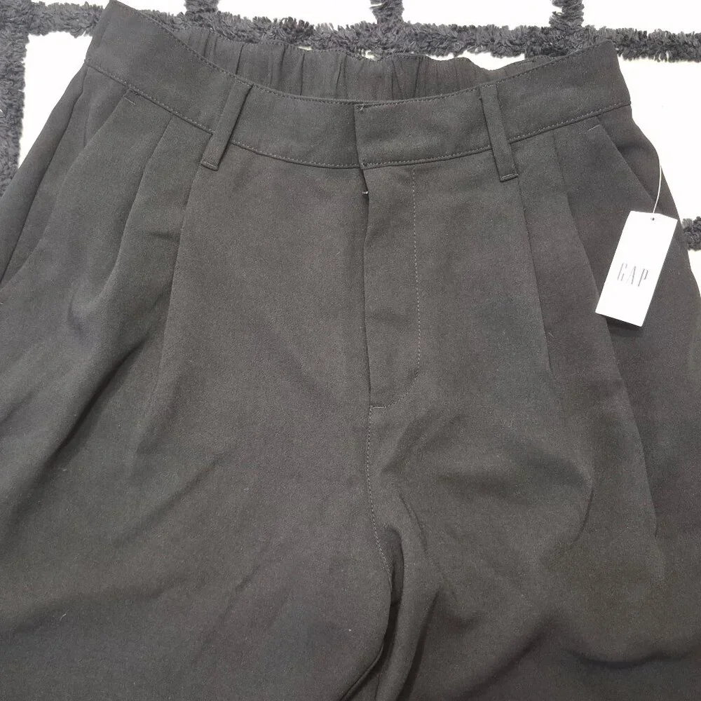 NEW GAP Factory sz 4 Black Easy Crepe Trousers Wide Leg Pants - Picture 6 of 9